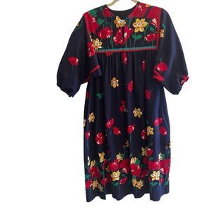 Krist Gudnason California Vintage Floral Summer Dress Pockets Size Medium